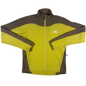 The North Face Flight Series Softshell Jacket Mens Medium Lime Green Brown Zip